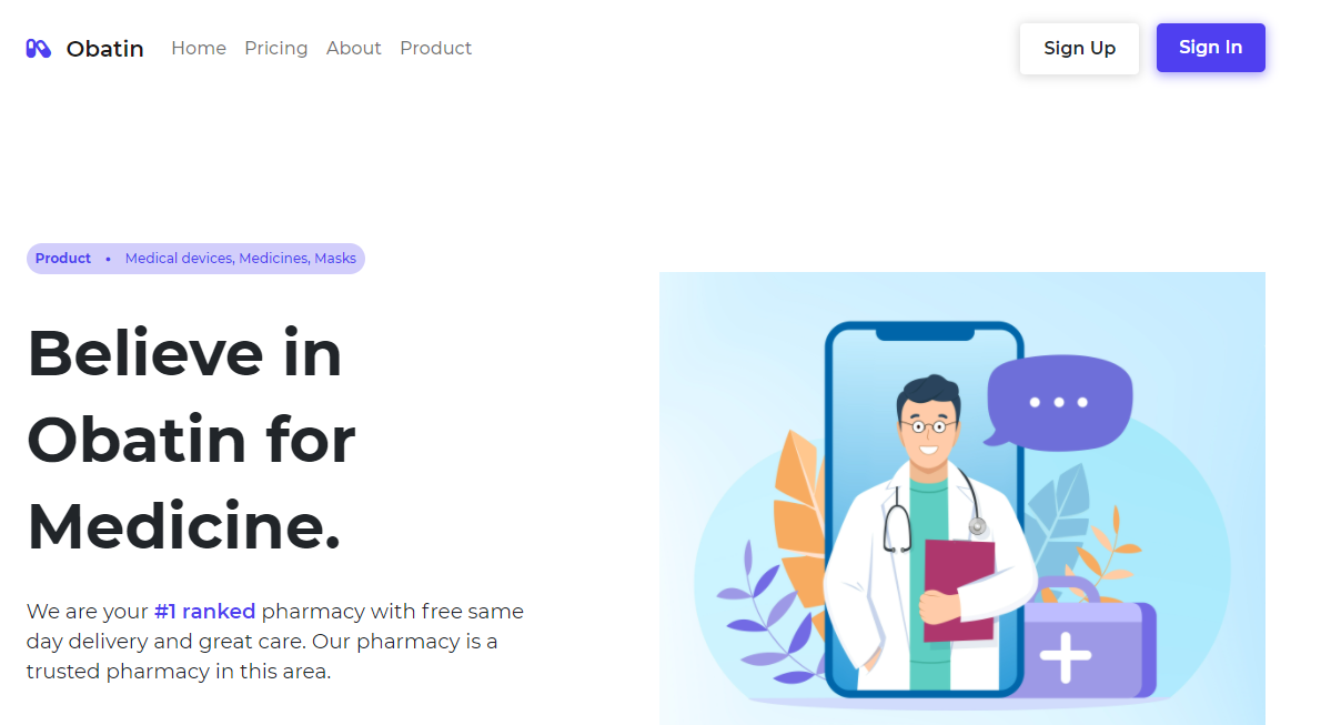 Obatin   Medicine Landing Page Şablon
